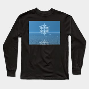 Fractal Snow Crystal on an Icy Sea Long Sleeve T-Shirt